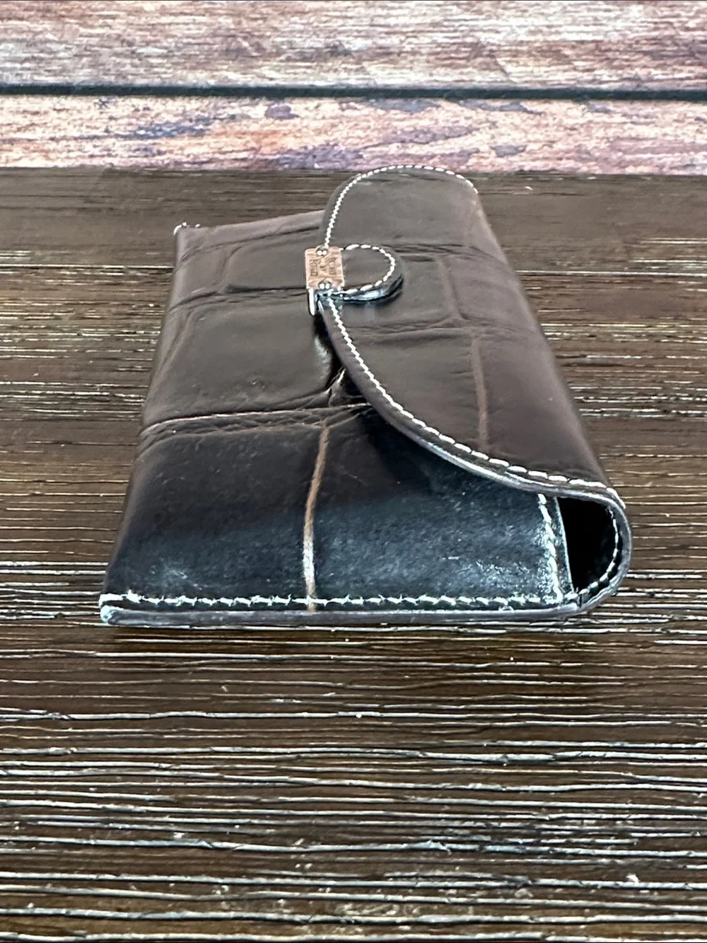 Dooney & Bourke Black Croc-Embossed Leather Sunglasses Case